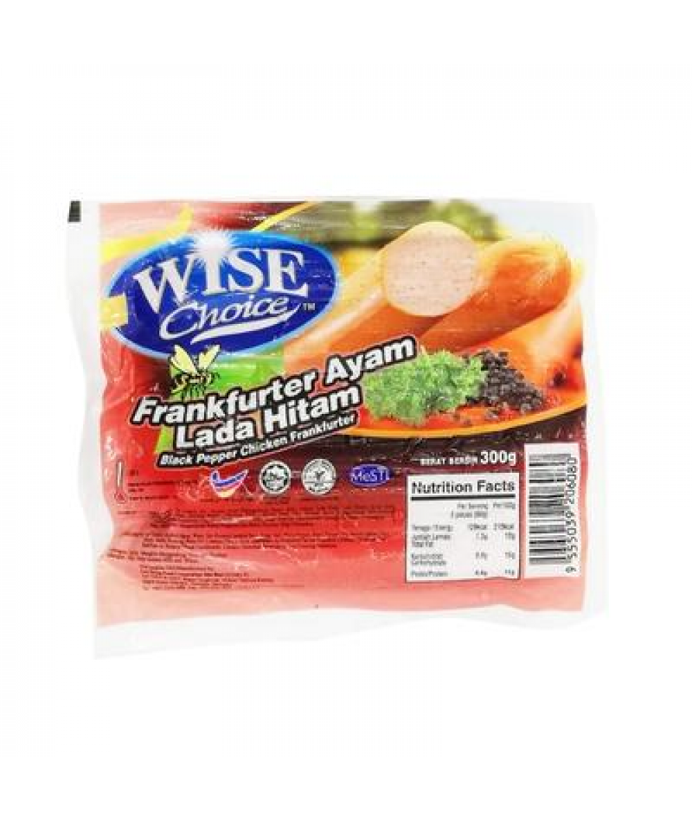 Wise Choice Black Pepper Chicken Frnks*32 300g